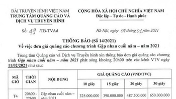 'Gặp nhau cuối năm - Táo quân 2021' lộ bảng giá quảng cáo cực khủng