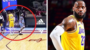 LeBron James gây sốt với pha ném 3 điểm không cần nhìn