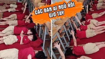Thầy giáo troll học trò: 'Ai ngủ hết rồi giơ tay'