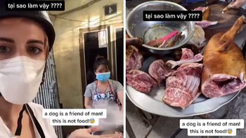 Netizen gay gắt với clip 'chó là bạn, không phải đồ ăn' của mẫu Tây