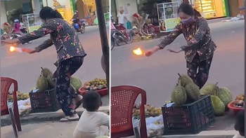 Người phụ nữ đốt phong long giải xui khi bán hàng ế