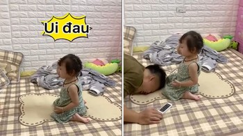 Bố cười xỉu với con gái diễn sâu trend 'Anh nợ em 1 câu yêu thương'