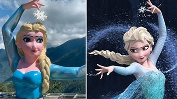 Netizen la ó Elsa 'đột biến' ở Sa Pa, gợi nhớ Nữ Thần Tự Do pha-ke