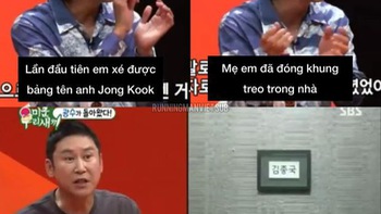 Lee Kwang Soo lồng kính, treo tường bảng tên Kim Jong Kook