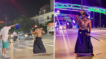 Thanh niên Thái Nguyên cosplay samurai Nhật khiến netizen xôn xao