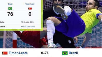 Tuyển Futsal Brazil từng thắng một đội Đông Nam Á 76-0