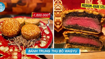 Chiếc bánh Trung thu 'sặc mùi tiền' làm từ bò Wagyu thượng hạng