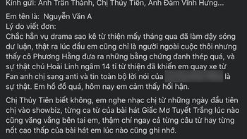 Dân mạng lan truyền 'Đơn xin lỗi mẫu' gửi Trấn Thành, Thủy Tiên