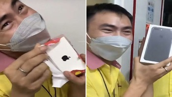 Chàng trai chưng hửng khi bóc quà tưởng nhận được iPhone