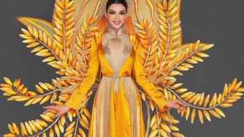 Hoa hậu Trân Đài mang 'Kim thực' hạt lúa Ninh Bình dự thi MIQ 2022