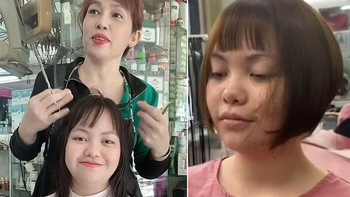 Cô gái hụt hẫng khi chủ salon cắt cho mái tóc 'ưng ý'