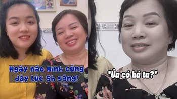 Con dâu làm mẹ chồng phì cười vì nói phét khi livestream