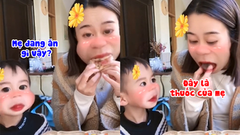 Mẹ lươn lẹo khi con trai đòi ăn kẹo
