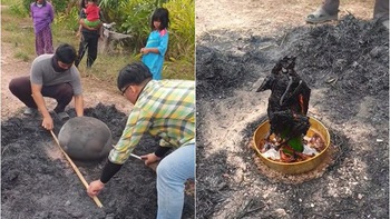 Gà nướng lu thành gà 'bóng đêm'