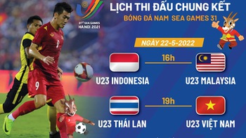 Lịch thi đấu chung kết bóng đá nam SEA Games 31: U23 Việt Nam gặp Thái Lan