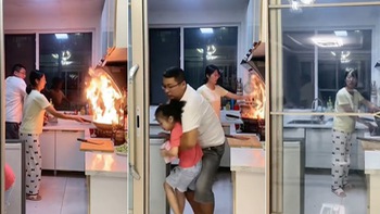 Vợ thẫn thờ khi bị chồng bỏ rơi trong bếp vì tưởng cháy nhà