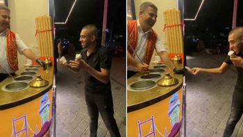 Người bán kem Thổ Nhĩ Kỳ nổi quạu vì khách nhây