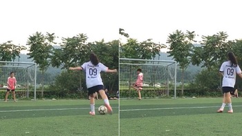 Cô gái bắt penalty nhưng sợ bóng trúng người