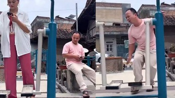 Thanh niên bị què chân vì bắt chước cô gái