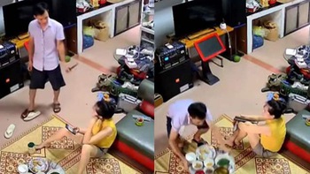 Chồng khép nép dọn mâm cơm vào bếp sau khi hổ báo với vợ