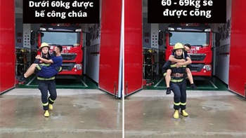 Cách anh lính cứu hỏa đưa người ra khỏi đám cháy theo cân nặng