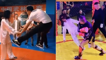Võ sư 'truyền điện' Trung Quốc bị võ sĩ boxing 'đấm không trượt phát nào'