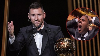 Khoảnh khắc hài hước của iShowSpeed khi Messi nhận Quả bóng vàng 2023
