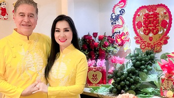 Kavie Trần và chồng tương lai diện áo dài truyền thống trong lễ đính hôn tại Mỹ