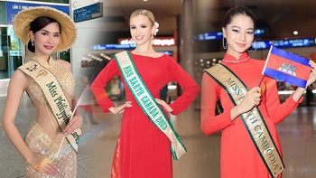 Dàn thí sinh Miss Earth 2023 diện áo dài khi đến Việt Nam