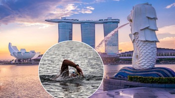 Người đàn ông bơi từ Malaysia sang Singapore bằng túi rác