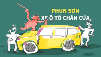 Xe ô tô vừa đậu trước cửa đã bị phun sơn