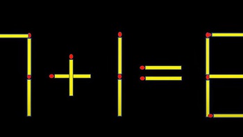 Di chuyển 2 que diêm để 7+1=6 thành phép tính đúng