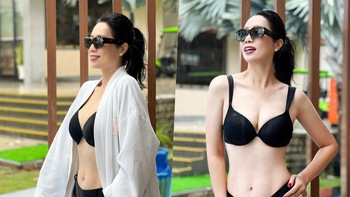 NSƯT Trịnh Kim Chi lại 'đốt mắt' với bikini ở tuổi 51