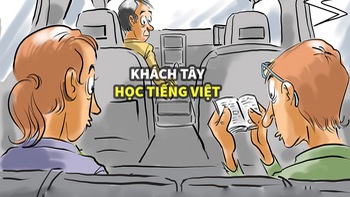 Khách Tây học tiếng Việt ngay trên taxi