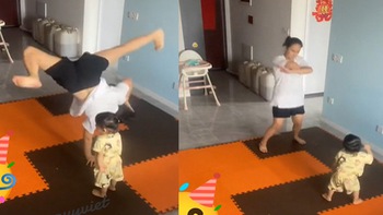 Mẹ hướng dẫn con gái nhỏ nhảy hip hop siêu dễ thương