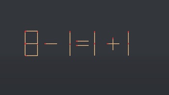 Thử tài IQ: Di chuyển một que diêm để 8-1=1+1 thành phép tính đúng
