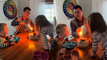 Ông bố chia sẻ cách thổi nến sinh nhật khi nhà đông con
