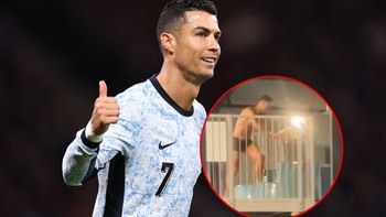 Cristiano Ronaldo gây sốt khi chơi trượt máng nước ở Scotland