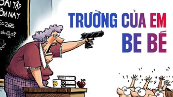 Trường của em be bé, mà… nhiều súng đạn ghê!