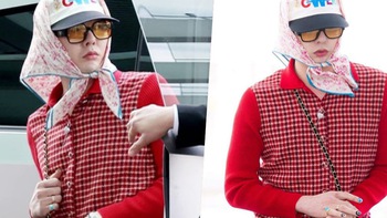 G-Dragon đi siêu xe độc lạ đến sân bay cùng ‘outfit bà thím’