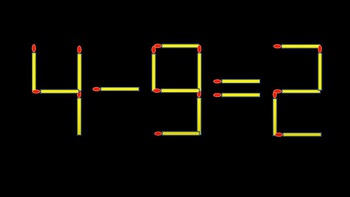 Thử tài IQ: Di chuyển một que diêm để 4-9=2 thành phép tính đúng