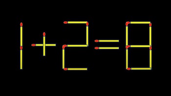 Thử tài IQ: Di chuyển một que diêm để 1+2=8 thành phép tính đúng