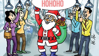 Ông già Noel 'lợi dụng' metro số 1