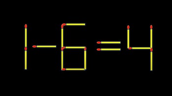 Thử tài IQ: Di chuyển một que diêm để 1-6=4 thành phép tính đúng