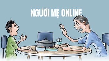 Mẹ con livestream đủ no rồi