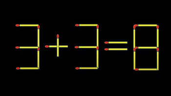 Thử tài IQ: Di chuyển một que diêm để 3+3=8 thành phép tính đúng