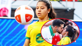 Nụ hôn ngọt ngào của nữ VĐV Brazil ở giải teqball thế giới 2024