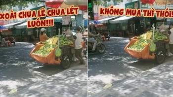 Màn rao xoài 'chua lè chua lét' của chàng trai bán hàng rong