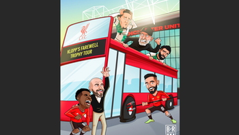 Chết cười với tranh biếm Man Utd ‘phá hoại’ Liverpool