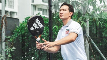 Diễn viên Kim Lý thi đấu giải padel chuyên nghiệp quốc tế